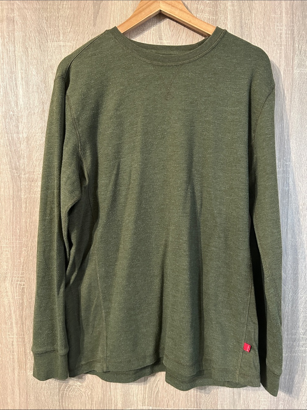 Levi's Olive Green Long-Sleeve Crewneck Shirt Size Large